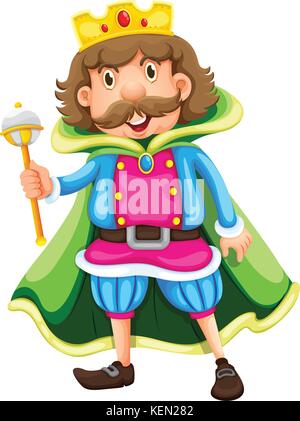 Illustration of a king on a white background Stock Vector