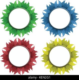 Illustration of four different flower frames Stock Vector