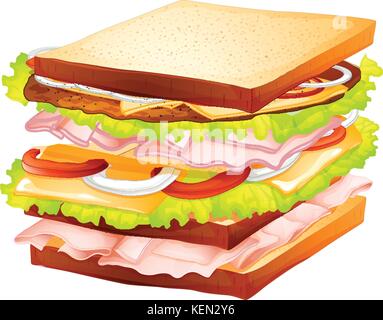 Illustration of a healthy sandwiches Stock Vector