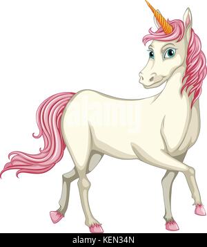 Illustration of a white unicorn Stock Vector