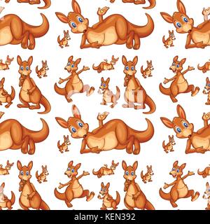 Illustration of seamless kangaroo Stock Vector