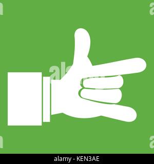 I Love You hand sign icon green Stock Vector