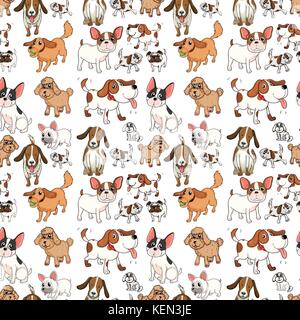 Illustration of a seamless dogs Stock Vector
