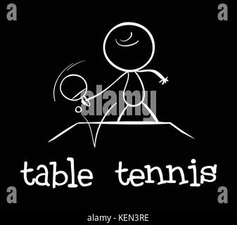 Illustration of a man playing table tennis Stock Vector