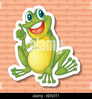 Illustration of a single frog with background Stock Vector