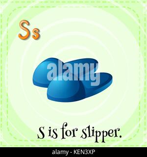 Illustration of a letter S is for slipper Stock Vector