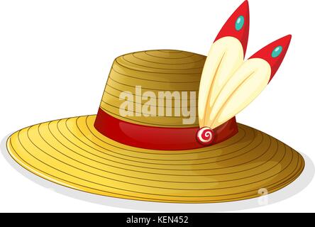 Illustration of a brown hat on a white background Stock Vector