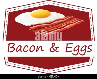 Illustration of bacon and eggs Stock Vector