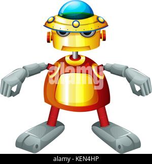 Illustration of a colorful robot on a white background Stock Vector