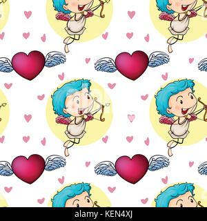 illustration of a seamless cupid Stock Vector