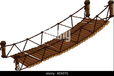 wooden bridge with rope attached illustration download a free preview