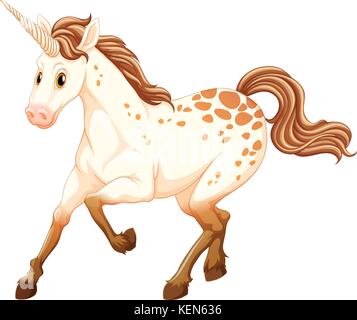 Illustration of a white unicorn Stock Vector