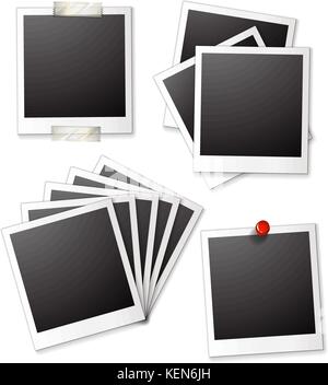 Ilustration of many blank photo frames Stock Vector