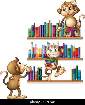 cartoon apes and monkeys animal characters big set Stock Vector Image ...