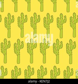 Vector seamless pattern with cactuses - Modern design for fashion, print, poster, card, textile. Scandinavian style Stock Vector