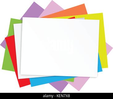 Illustration of the empty colored papers on a white background Stock Vector