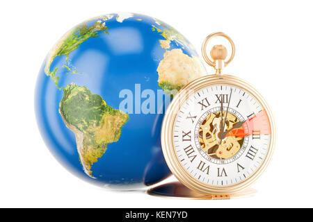Daylight Saving Time, Fall back concept. 3D rendering isolated on white background Stock Photo