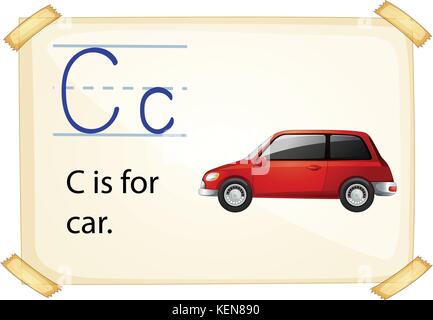 Flashcard letter C is for car Stock Vector Art &amp; Illustration, Vector ...