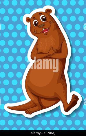 Illustration of a single otter Stock Vector