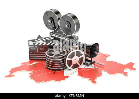 Swiss cinematography, film industry concept. 3D rendering isolated on white background Stock Photo