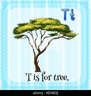 Flashcard letter T is for tree illustration Stock Vector Art