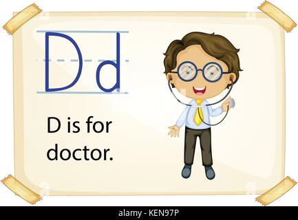 Flashcard letter D is for doctor illustration Stock Vector Image & Art ...