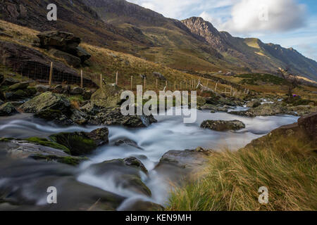 The Streams of Nant Peris, Snowdonia, Wales Stock Photo