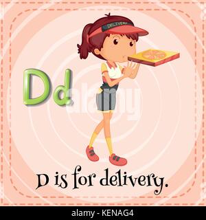 Illustration of an alphabet D is for delivery Stock Vector