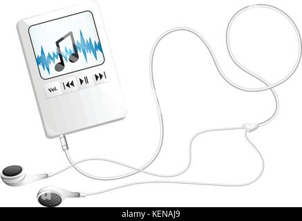 Illustration of a walkman on a white background Stock Vector
