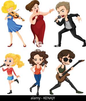 Illustration of many musicians Stock Vector