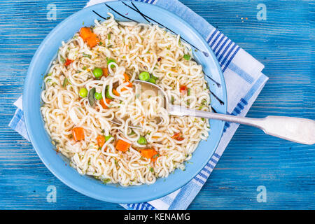 Fast food. Chinese instant noodles. Studio Photo Stock Photo