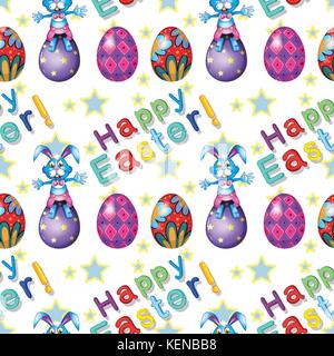 Illustration of the seamless design for Easter Sunday on a white background Stock Vector