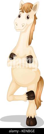 Illustration of a white horse on a white background Stock Vector