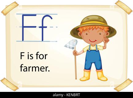 Flashcard letter F is for farmer Stock Vector Image & Art - Alamy