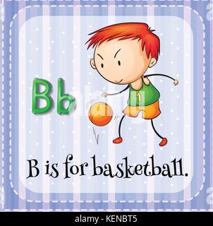 Flashcard Letter B Is For Basketball Illustration Stock Vector Image ...