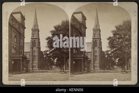 St. Joseph's Cathedral, Buffalo, N.Y, from Robert N. Dennis collection of stereoscopic views Stock Photo