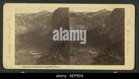 Yosemite Valley from Inspiration Point, from Robert N. Dennis collection of stereoscopic views Stock Photo