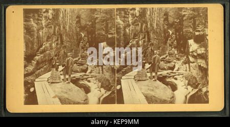 Visitors at the Flume, 1875, by H. S. Fifield Stock Photo