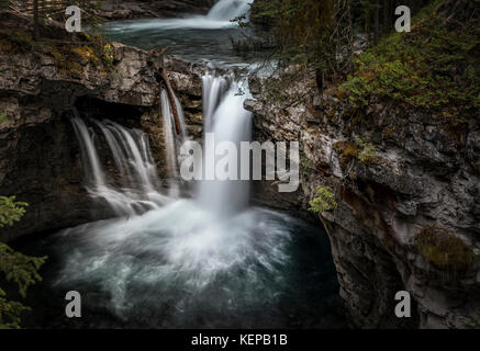 Lake Minnewanka located in Banff National Park, Alberta. Stock Photo