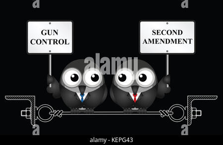 Gun control verses the USA second amendment and the right to keep and bear arms Stock Photo