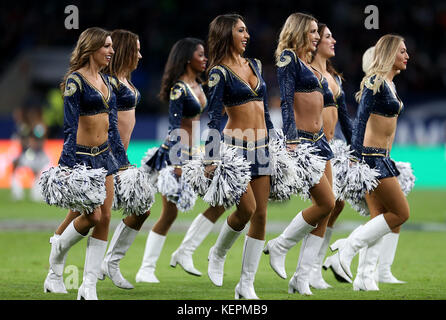 Los Angeles Rams Cheerleaders during the International Series NFL match at Twickenham, London. Stock Photo