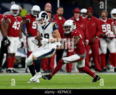 Los Angeles Rams' Cooper Kupp warms up during NFL football practice,  Thursday, July 26, 2018, in Irvine, Calif. (AP Photo/Jae C. Hong)