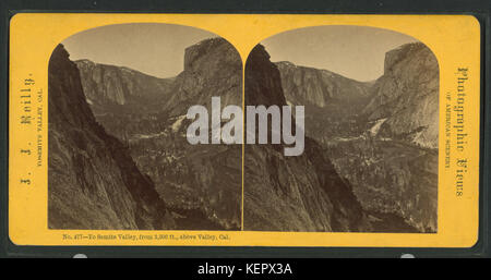 Yo Semite Valley, from 2,500 feet above Valley, Cal, by Reilly, John James, 1839 1894 Stock Photo