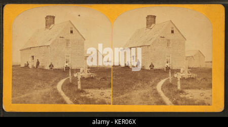 Oldest house on Nantucket, from Robert N. Dennis collection of stereoscopic views Stock Photo