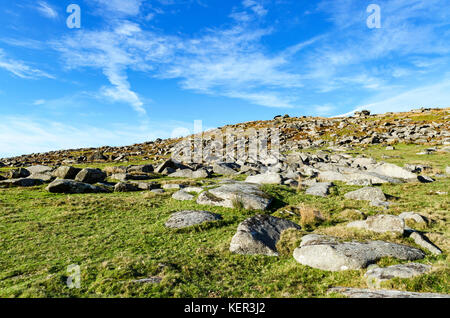 the wild and rugged bodmin moor in cornwall, england, britain, uk. Stock Photo