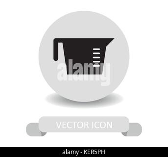 measuring cup on white background Stock Vector