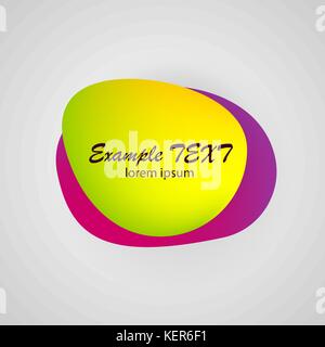 Futuristic abstract bubble gradient colored text label. 3d speech box vector illustration logo shape. Modern origami symbol name icon think background Stock Vector