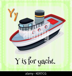 Illustration of a letter Y is for yacht Stock Vector