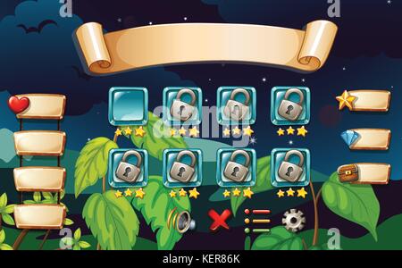 A videogame with locked levels Stock Vector