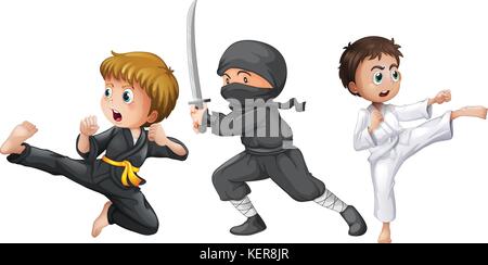 Karate fighters Cartoon background vector illustration, sport art martial  Stock Vector Image & Art - Alamy